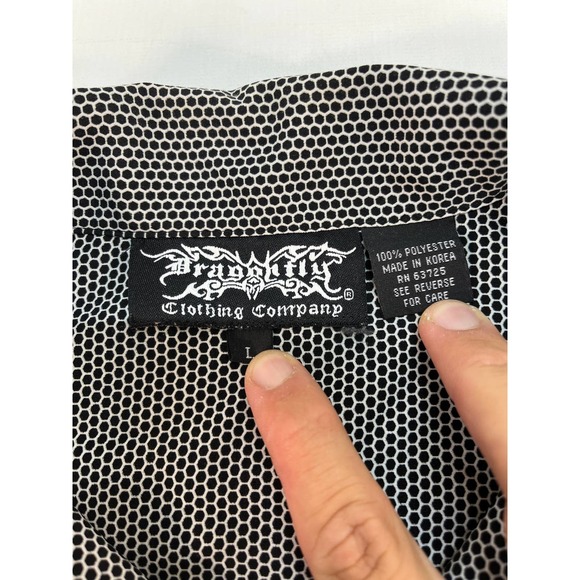 DragonFly Clothing Dogs Pool Billiards Cat Stripper Mens L Button Down Shirt - Picture 3 of 4